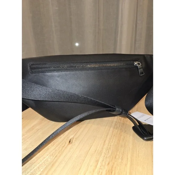 Coach Men's Charcoal/Black Racer Signature Canvas & Leather Belt Bag CT714